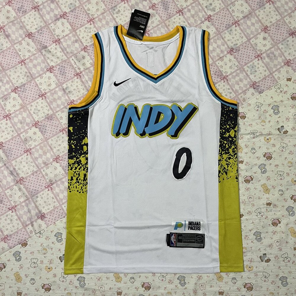 Indiana Pacers #0 Tyrese Haliburton White NBA Jersey